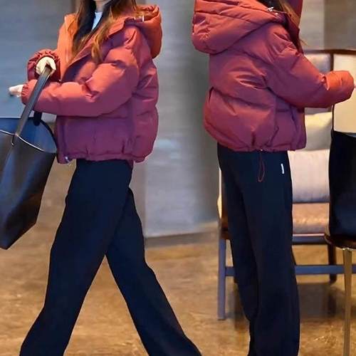 洋气宽松韩版气质羽绒服女冬季新款时尚连帽百搭显瘦白鸭绒短外套