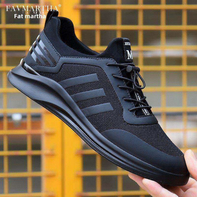 QW男鞋秋冬季年新款一脚蹬网面运动鞋男士休闲鞋透气防臭鞋子男