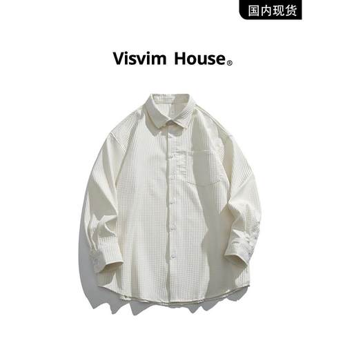 【品牌优惠专区】Visvim Wings春秋新款男士宽松休闲长袖衬衫夹克