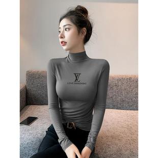 女春秋冬季 半高领长袖 内搭中领上衣 Dsyle莫代尔打底衫 法国Rouje