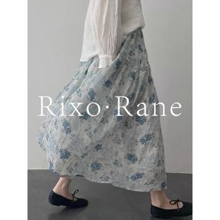 覆古森系蓝色半身裙女仙女碎花长裙 小众高颜⭐法式 法国Rixo Rane