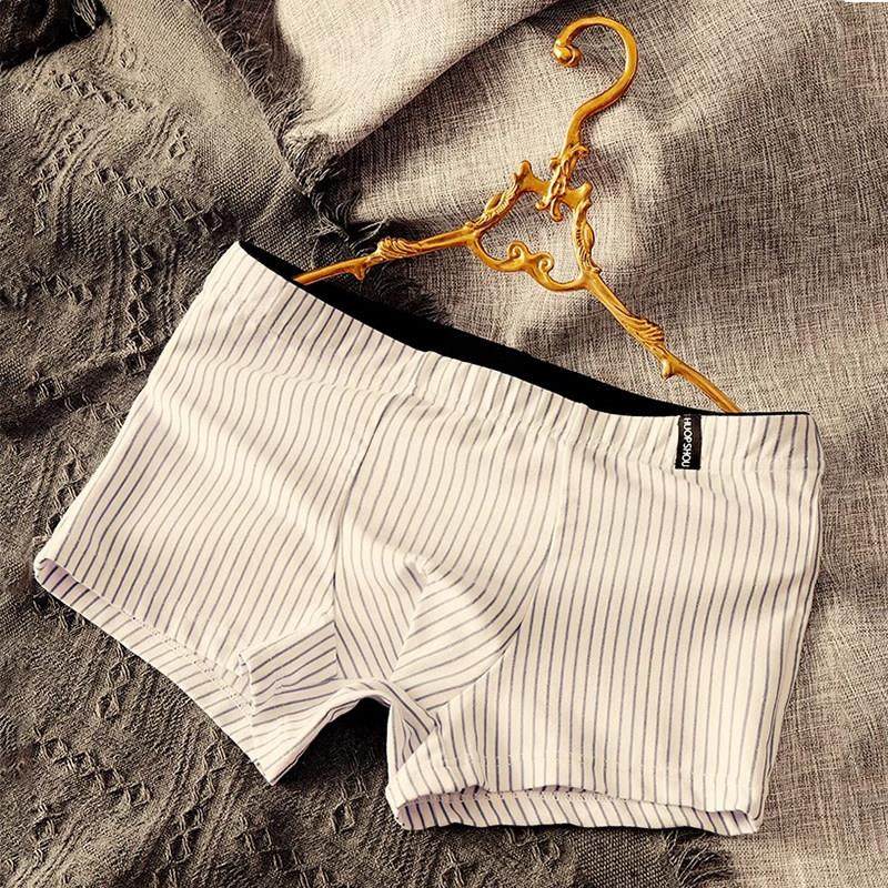 Cardiac 纯棉男士内裤男生条纹运动潮流短裤平角四角裤头男式裤衩