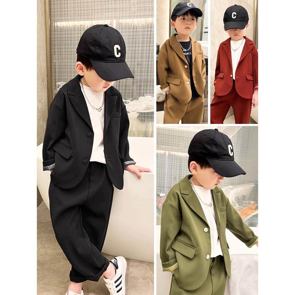 韩国男童西装套装秋季新款帅气花童礼服小孩演出服儿童休闲韩版服