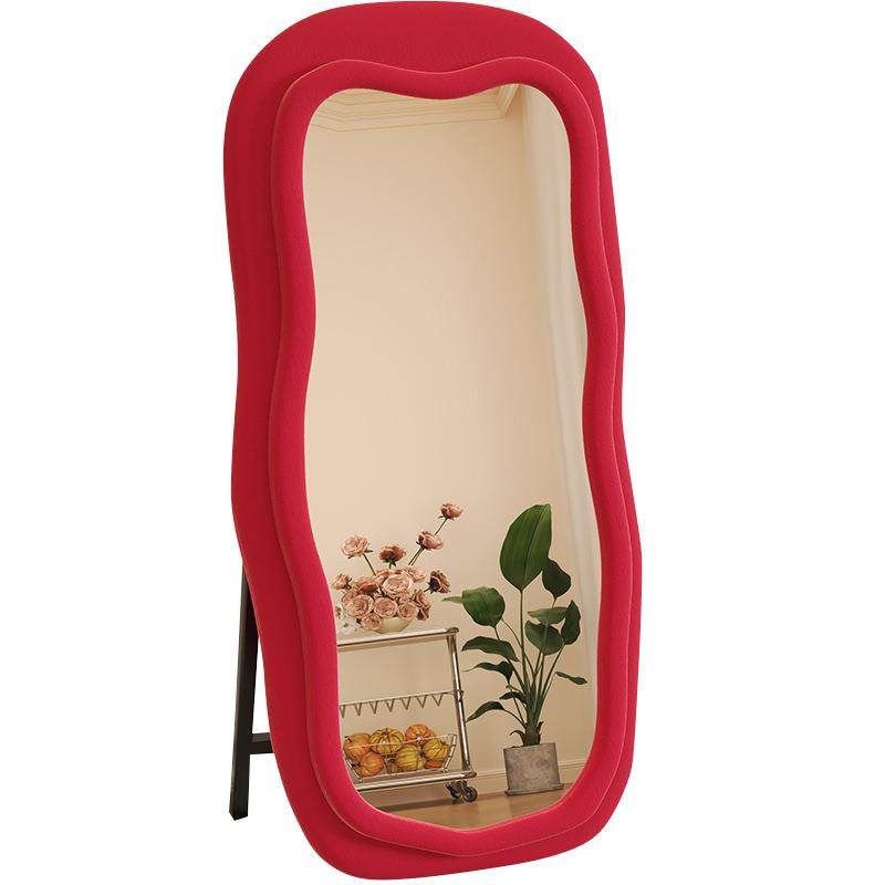 粉色复古波浪全身镜简约落地镜异形穿衣镜服装店卧室多巴胺大镜子,家庭/个人清洁工具,落地镜,淘宝优惠券,粉丝福利购,淘宝优惠卷