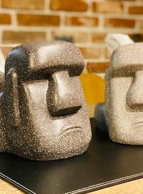 热销创意ins风格石像人摩艾复古光屁屁moai纸巾盒面纸抽树脂