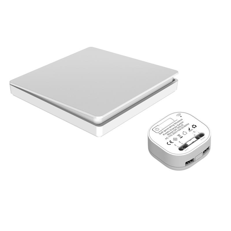 wifi米家无线轻触遥控开关86型翘板式自发电双控双开随意贴免布线图片