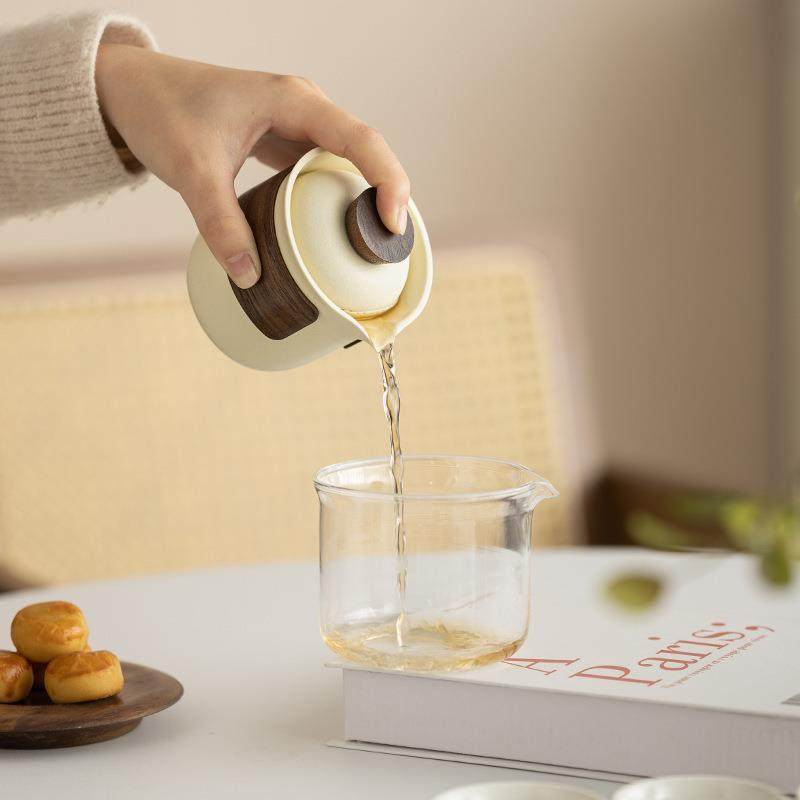 宁暄奶油风便携式快客杯户外露营喝茶装备旅行茶具泡茶壶年会礼品,餐饮具,旅行茶具,淘宝优惠券,粉丝福利购,淘宝优惠卷