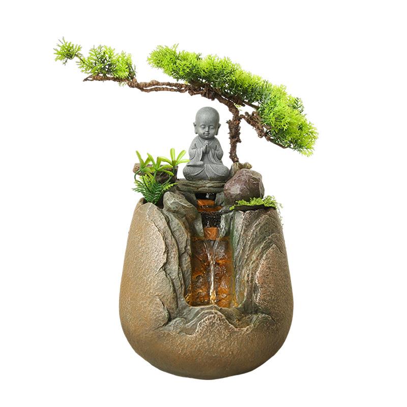 室内客厅禅意流水摆件喷泉办公室景观循环水假山盆摆件新中式装饰