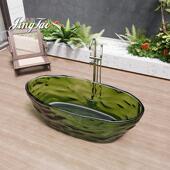 透明浴缸美人鱼波纹工厂直销工程家用树脂泡澡浴盆现代简约