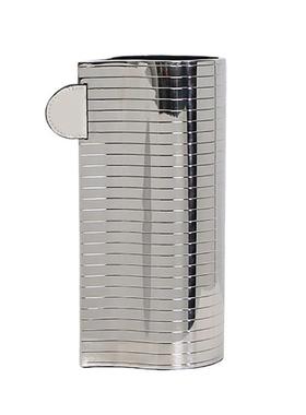 现代极简花瓶不锈钢横纹单耳花器样板间售楼处酒店金属花插装饰品