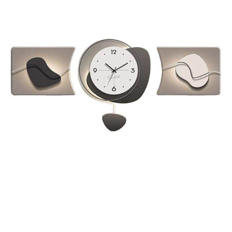 轻奢客厅装饰画钟表石来运转沙发背景墙挂画高级感大白墙三联壁画,家居饰品,现代装饰画,淘宝优惠券,粉丝福利购,淘宝优惠卷