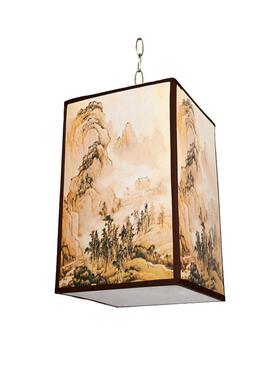 国潮诗词灯笼景区街道装饰灯笼民宿酒店古风灯笼挂饰山水画灯笼