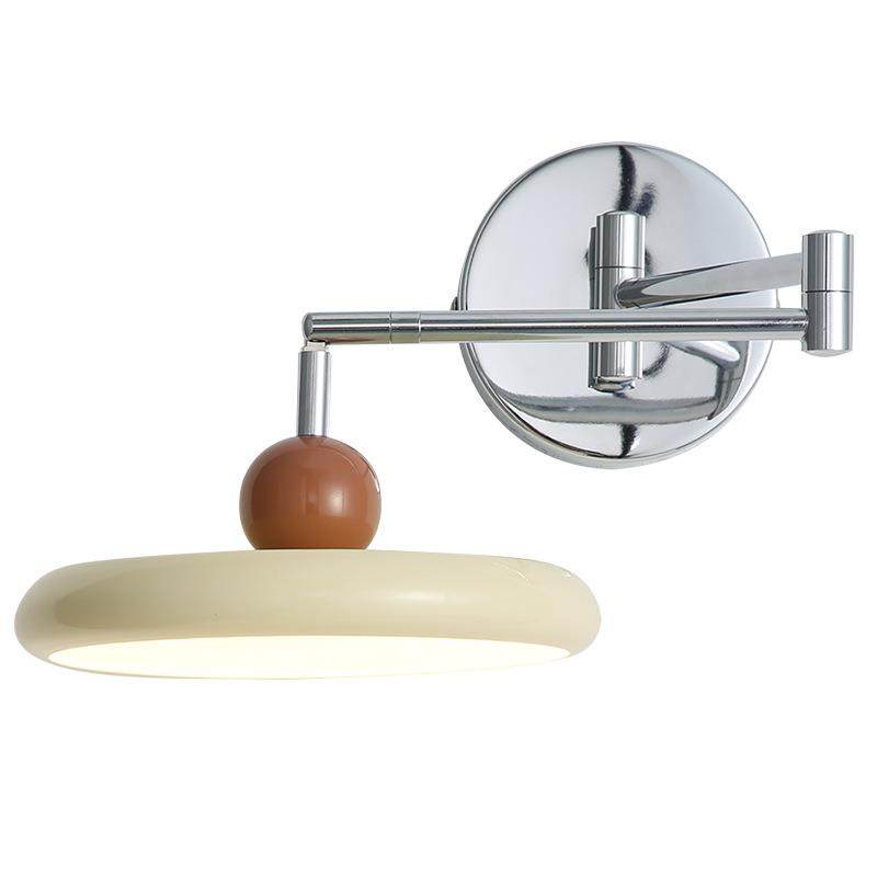 飞碟奶油风摇臂床头壁灯护眼法式创意电视背景墙高级装饰灯具,家装灯饰光源,壁灯,淘宝优惠券,粉丝福利购,淘宝优惠卷