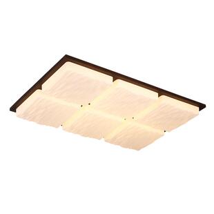 吸顶灯新中式 全屋实木灯具 胡桃木中古风客厅主卧室房间灯2025新款