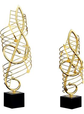 轻奢客厅音符高级感摆件创意家居高档小众金属装饰工艺品