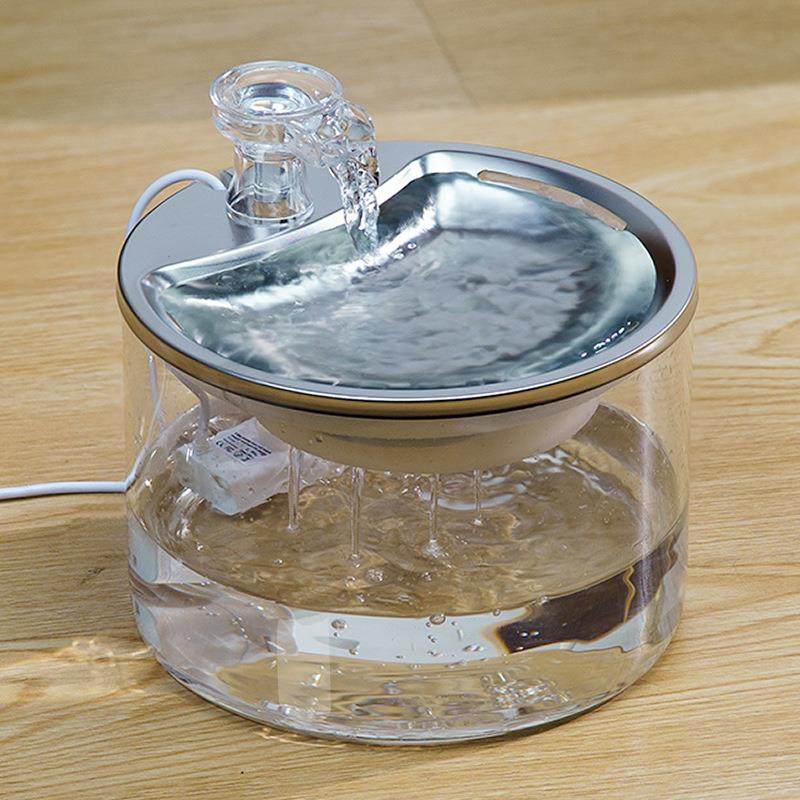玻璃猫狗大容量2L喝水盆多猫循环自动过滤喷泉宠物智能饮水机