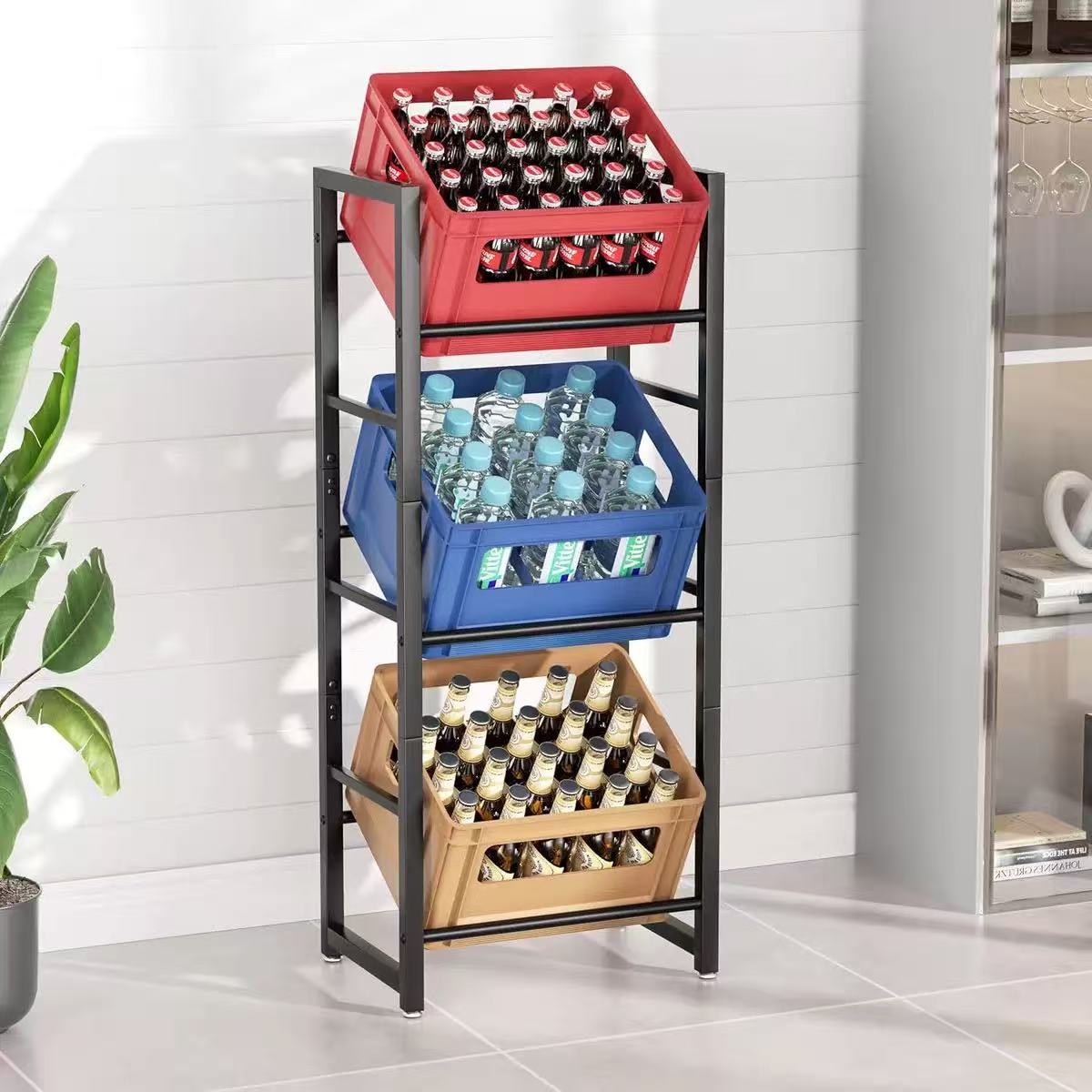 铁艺超市货架展示架饮料收纳架啤酒置物架陈列架子金属多层架子