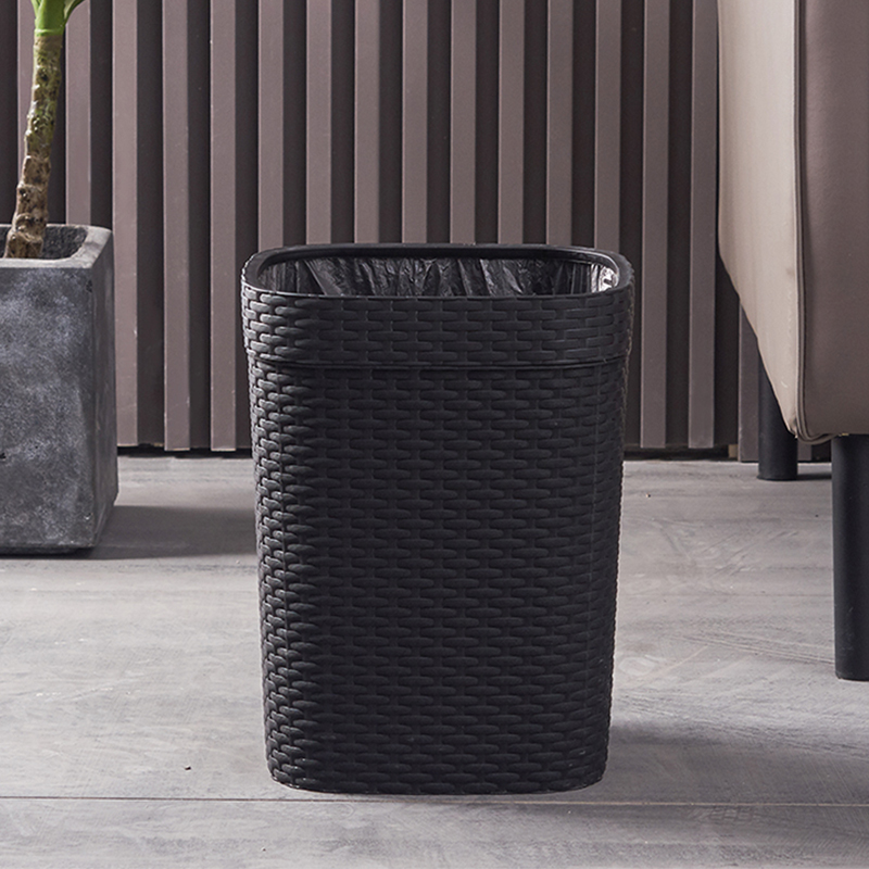 仿藤编垃圾桶家用大号高档轻奢厕所卫生间客厅创意压圈厨房纸篓