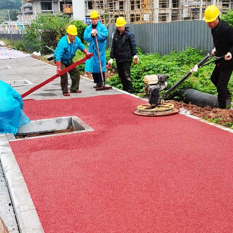 彩色冷拌透水沥青冷铺路面修补料彩色透水道路混凝土路面粘合剂