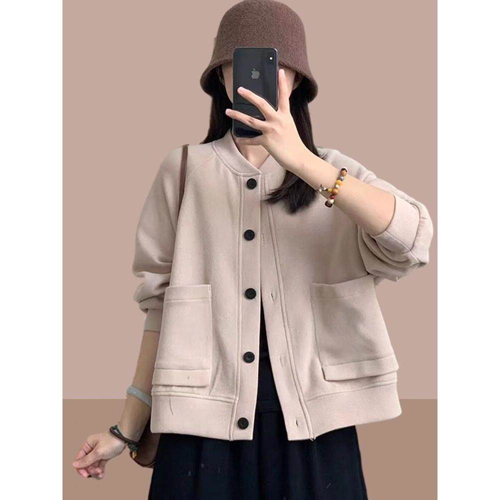 休闲开衫棒球服女2025春秋新款时尚夹克洋气百搭小个子女士短外套