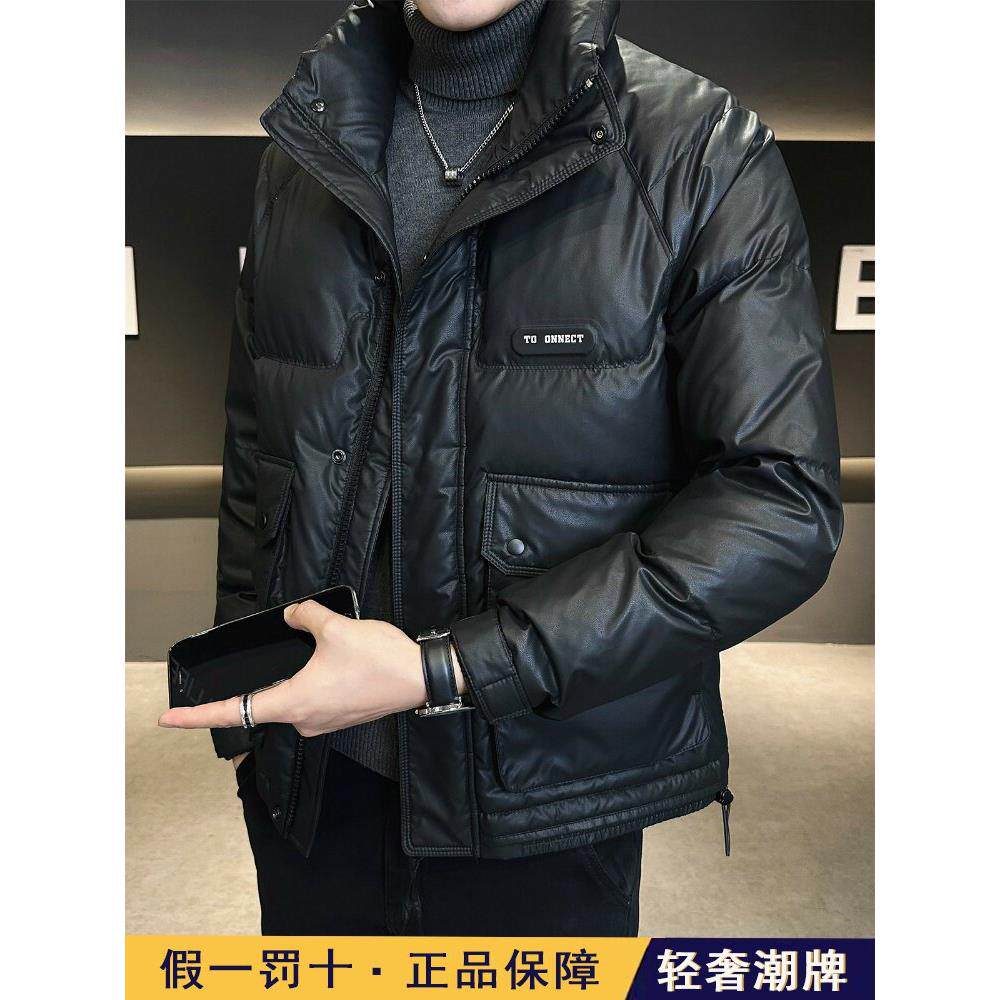 高端正品丨轻薄羽绒服男士冬季2025新款短款立领加厚防寒内胆外套
