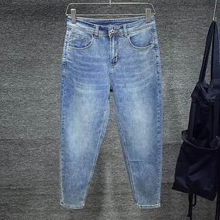 男宽松休闲直筒锥形小脚萝卜哈伦春秋季 Afternnaths潮牌牛仔裤