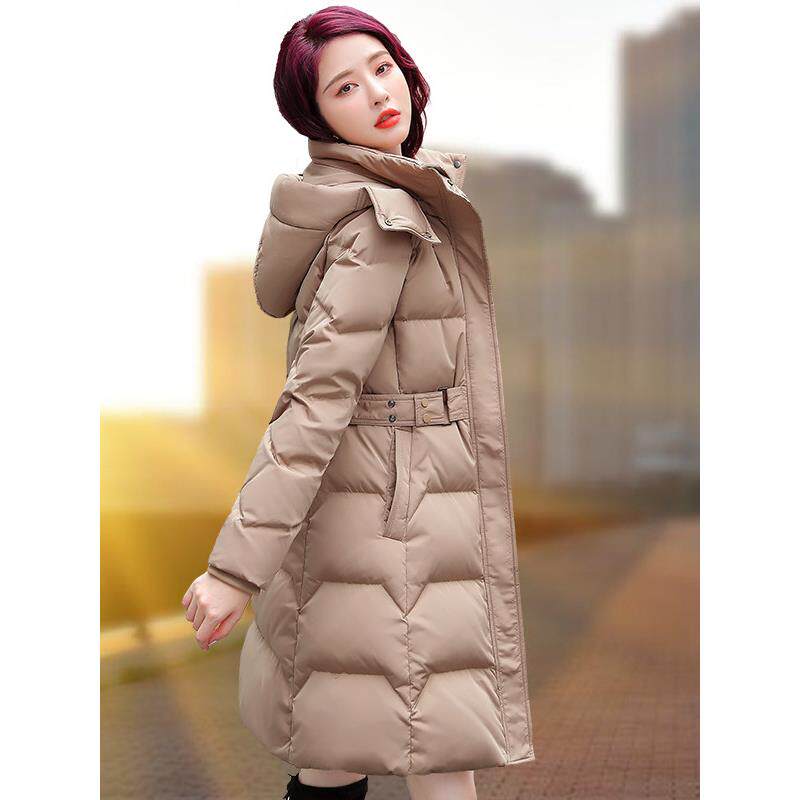 中长款羽绒服女2025冬季新款韩版时尚洋气收腰加厚白鸭绒保暖外套