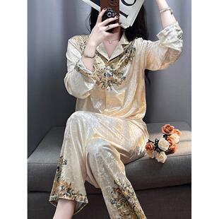 高档 秋冬套装 爱意镶嵌「Daily Gtra」轻奢复古女士奢华金丝绒长袖