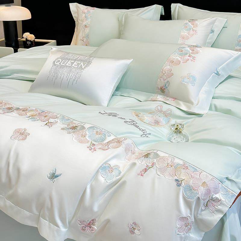 A类高级感贡缎长绒棉四件套100全棉纯棉新款被套床单裸睡床上用品,床上用品,学生床品套件,淘宝优惠券,粉丝福利购,淘宝优惠卷