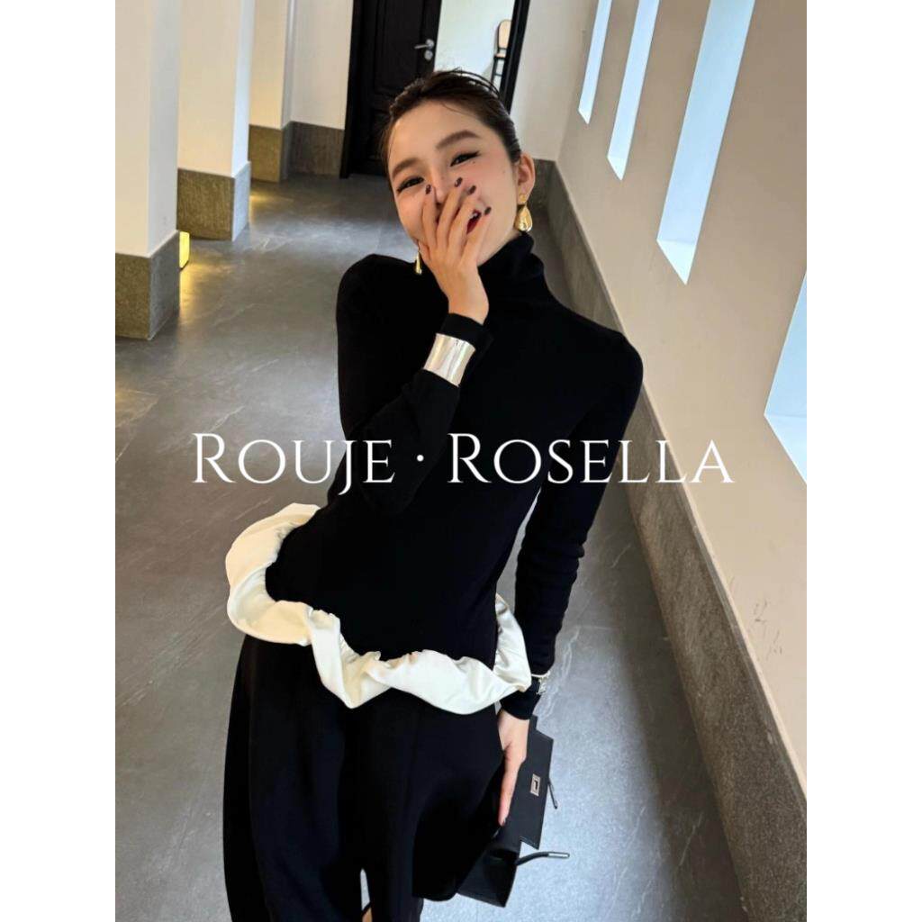 法国Rouje Rosella?巨好看小香风针织上衣女轻熟气质掐腰毛衣
