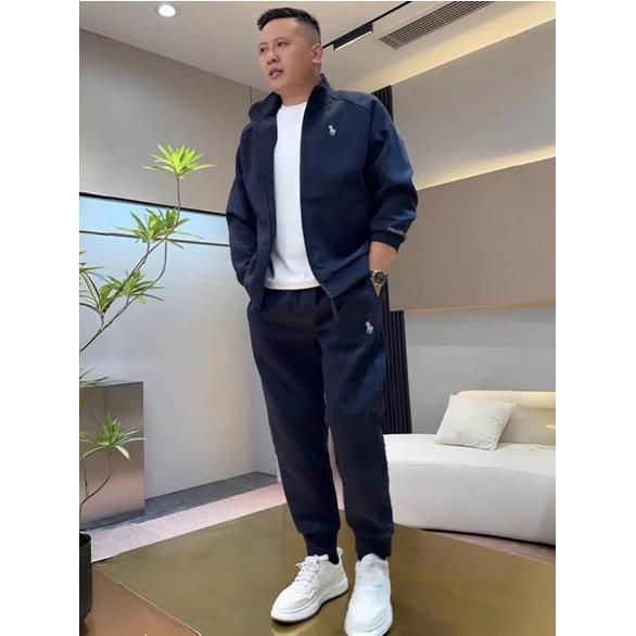 轻奢简约高级感运动套装男士时尚潮流重磅连帽外套束脚卫裤两件套