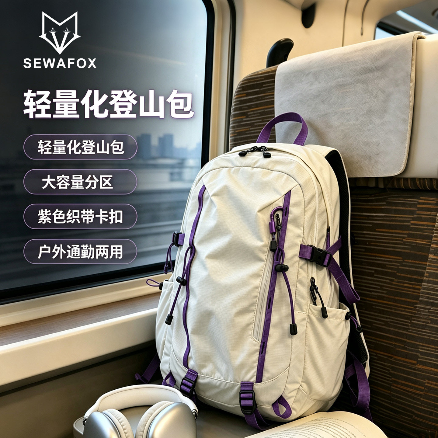 SEWAFOX户外旅游轻量化双肩包女