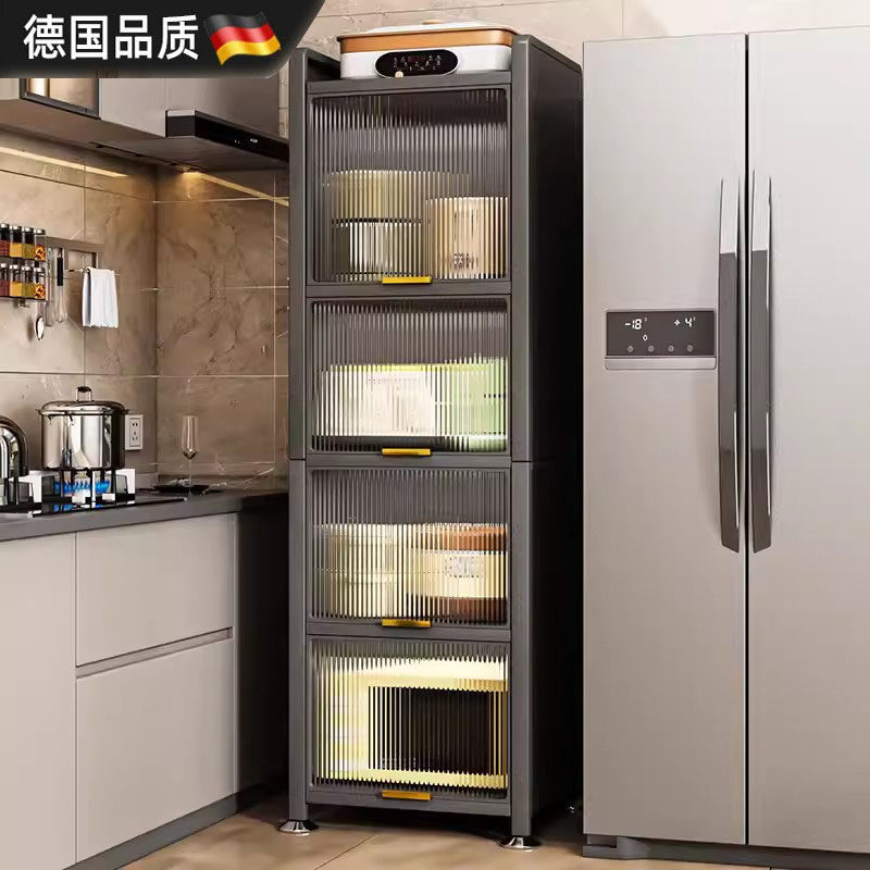 德国厨房置物架落地多层收纳柜子多功能储物柜微波炉橱柜餐边柜