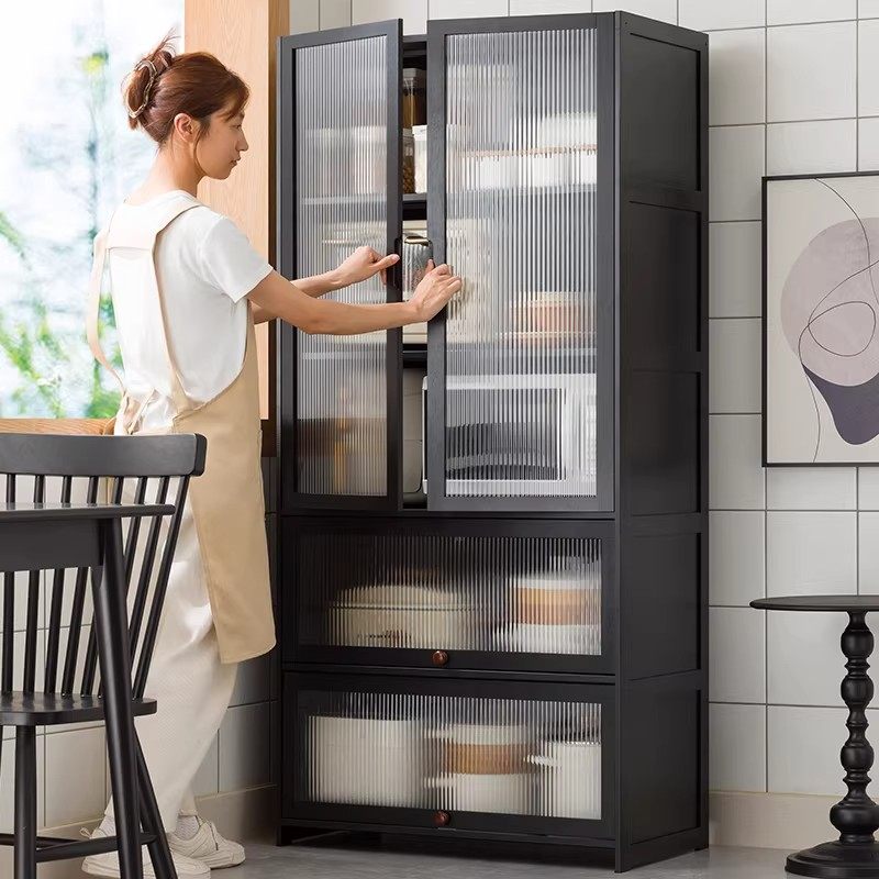 德国厨房置物架落地多层收纳架微波炉多功能碗碟储物餐边柜子家用