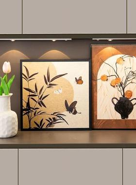 电视柜台面摆件画法式中古风装饰画入户门玄关摆件挂画卧室房间客