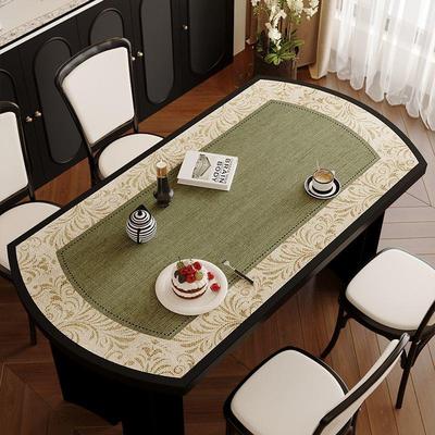 饭桌保护垫椭圆形餐桌垫2025新款轻奢高级感桌布防水防油防烫弧形