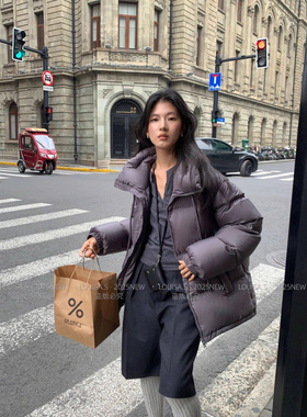 LOUISA.S立领90白鸭绒中长款新款冬季立领抽绳保暖设计感面包服