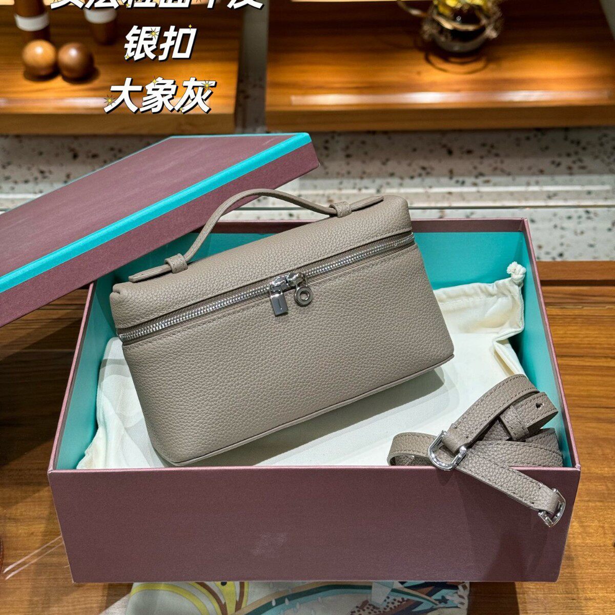 广州P19真皮饭盒包头层牛皮盒子包手提手拿包单肩斜挎包包女