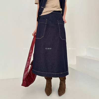 爱姐家ELSISSI法式复古通勤牛仔