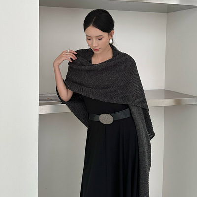 ELSISSI十三行搭肩叠穿针织披肩