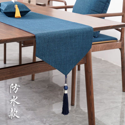 纯色桌旗中式禅意茶席会议桌布茶台布艺长条现代简约茶垫布平织-