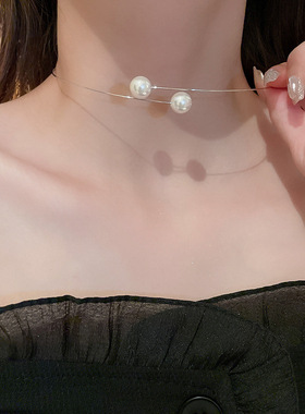Circle pearl collar 简约甜美圆圈珍珠hoker项圈小众气质项链女