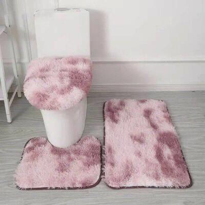 3Pcs Toilet Seat Cover Bath Mat Shower Room Floor Rug Home