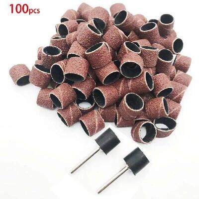 100pcs Sanding Bands Sleeves & 2 Mandrels Grinding Electric