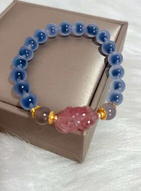 Niche Design Heart Agate Brlet Female Pixiu Beaded Brlet