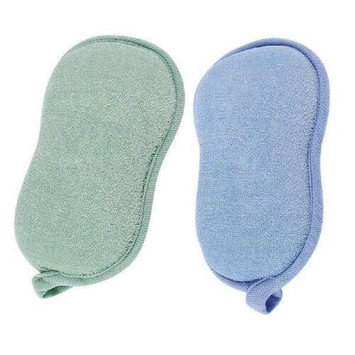2 Pcs Exfoliating Loofah Sponge Bath Brush Shower Pouf Ball