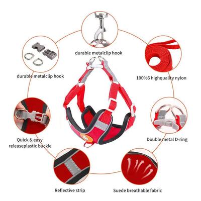 Pet Dog harness No Pull Breathable Reflective Dog harness an