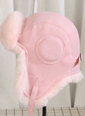 VISON雷锋帽女冬季仿兔毛东北加厚护耳防寒飞行帽子保暖滑雪骑车