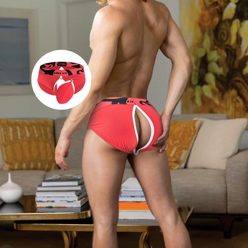男士莫代尔低腰后空免脱三角内裤