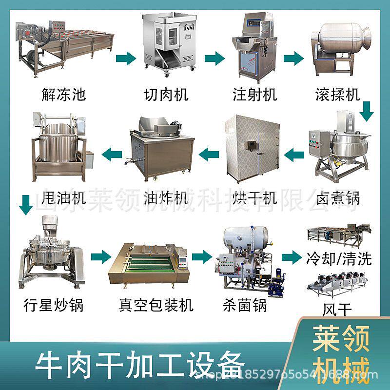 牛肉干加工流水线牦牛干加工成套设备猪肉脯手撕牛肉加工成套设备